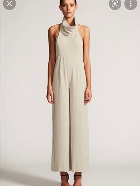 Shona Joy Sleeveless Halter Wide-Leg Jumpsuit Sz 6